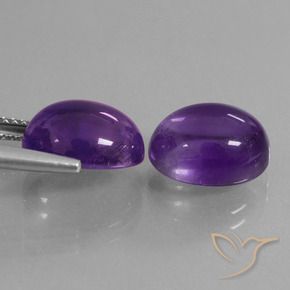 Pedras preciosas de Ametista Violeta médio natural de 8.76 ct, oval, Transparente