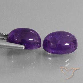 Pedras preciosas de Ametista Violeta Profundo natural de 8.83 ct, oval, Transparente