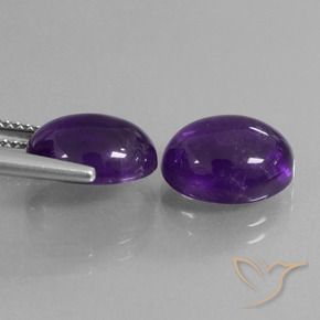 Pedras preciosas de Ametista Violeta médio natural de 8.01 ct, oval, Transparente