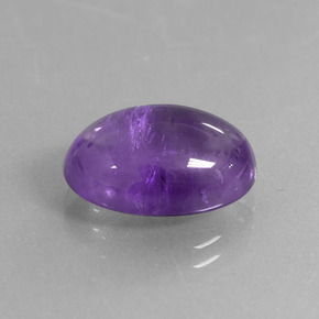 Ametista violeta médio-claro natural 6,34ct, corte oval, transparente