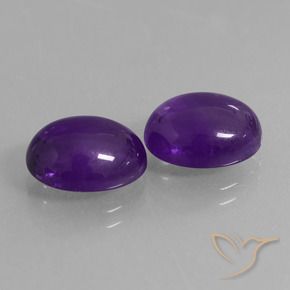 Pedras preciosas de Ametista Violeta médio natural de 7.48 ct, oval, Transparente