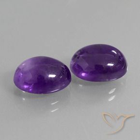 Pedras preciosas de Ametista Violeta médio natural de 7.86 ct, oval, Transparente