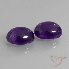 Pedras preciosas de Ametista Violeta Profundo natural de 7.63 ct, oval, Transparente