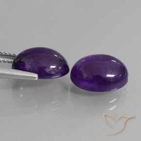 Pedras preciosas de Ametista Violeta Profundo natural de 7.63 ct, oval, Transparente