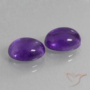 Pedras preciosas de Ametista Violeta médio natural de 7.61 ct, oval, Transparente