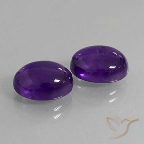 Pedras preciosas de Ametista Violeta médio natural de 7.89 ct, oval, Transparente