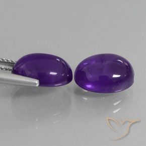 Pedras preciosas de Ametista Violeta médio natural de 7.89 ct, oval, Transparente