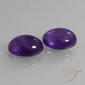 Pedras preciosas de Ametista Violeta médio natural de 6.68 ct, oval, Transparente