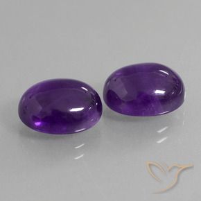 Pedras preciosas de Ametista Violeta médio natural de 8.08 ct, oval, Transparente