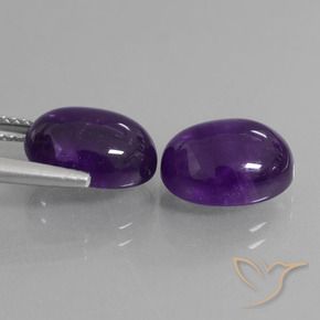 Pedras preciosas de Ametista Violeta médio natural de 8.08 ct, oval, Transparente