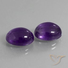 Pedras preciosas de Ametista Violeta escuro natural de 7.99 ct, oval, Transparente