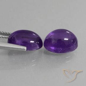 Pedras preciosas de Ametista Violeta Profundo natural de 7.33 ct, oval, Transparente