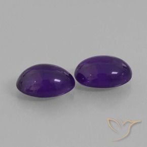 Pedras preciosas de Ametista Violeta escuro natural de 12.02 ct, oval, Transparente