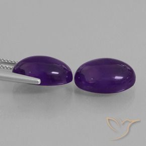 Pedras preciosas de Ametista Violeta Profundo natural de 12.68 ct, oval, Transparente