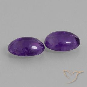 Pedras preciosas de Ametista Violeta médio natural de 10.95 ct, oval, Transparente