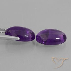 Pedras preciosas de Ametista Violeta médio natural de 11.45 ct, oval, Transparente