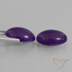 Pedras preciosas de Ametista Violeta médio natural de 10.63 ct, oval, Transparente