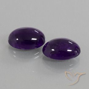Pedras preciosas de Ametista Violeta Profundo natural de 12.34 ct, oval, Transparente
