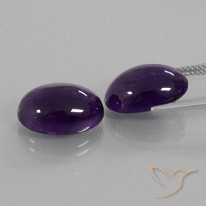Pedras preciosas de Ametista Violeta Profundo natural de 12.34 ct, oval, Transparente