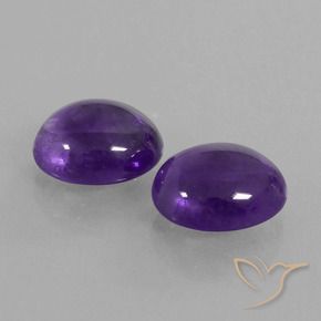 Pedras preciosas de Ametista Violeta médio natural de 6.42 ct, oval, Transparente