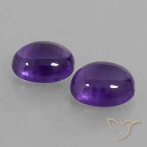 Pedras preciosas de Ametista Violeta médio natural de 7.85 ct, oval, Transparente