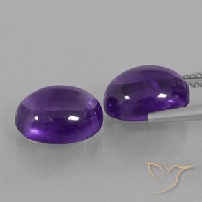 Pedras preciosas de Ametista Violeta médio natural de 7.85 ct, oval, Transparente