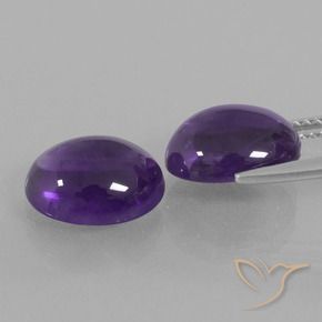 Pedras preciosas de Ametista Violeta médio natural de 6.89 ct, oval, Transparente