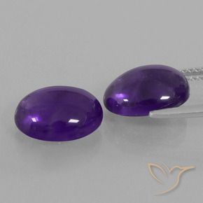Pedras preciosas de Ametista Violeta médio natural de 6.29 ct, oval, Transparente