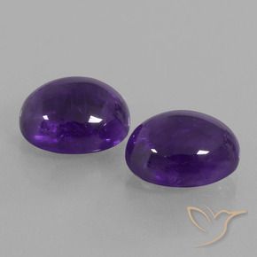 Pedras preciosas de Ametista Violeta médio natural de 8.45 ct, oval, Transparente
