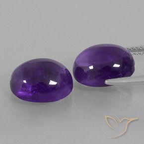 Pedras preciosas de Ametista Violeta médio natural de 8.45 ct, oval, Transparente
