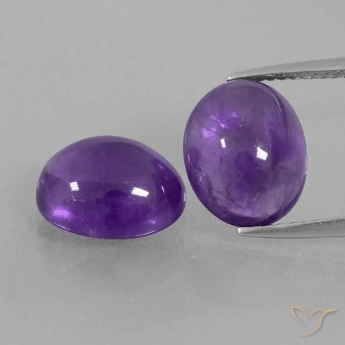 7.53ctw Natural Violeta Médio-claro Ametista, oval, Transparente