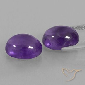 Pedras preciosas de Ametista Violeta Médio-claro natural de 7.53 ct, oval, Transparente