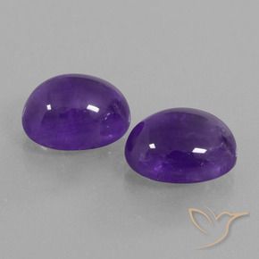 Pedras preciosas de Ametista Violeta médio natural de 7.95 ct, oval, Transparente