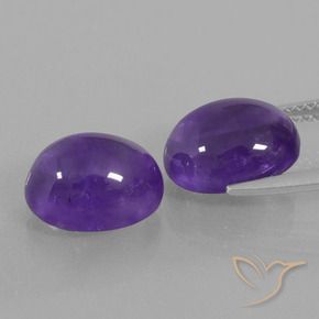 Pedras preciosas de Ametista Violeta médio natural de 7.95 ct, oval, Transparente