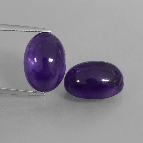 Pedras preciosas de Ametista Violeta escuro natural de 14.72 ct, Corte Oval, Transparente