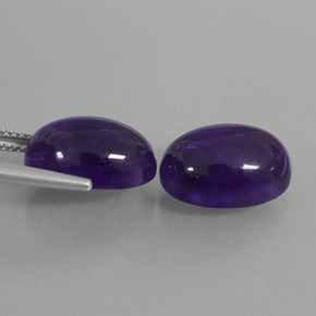 Pedras preciosas de Ametista Violeta escuro natural de 14.72 ct, Corte Oval, Transparente