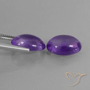 Pedras preciosas de Ametista Violeta médio natural de 10.67 ct, oval, Transparente