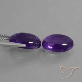 Pedras preciosas de Ametista Violeta médio natural de 11.97 ct, oval, Transparente