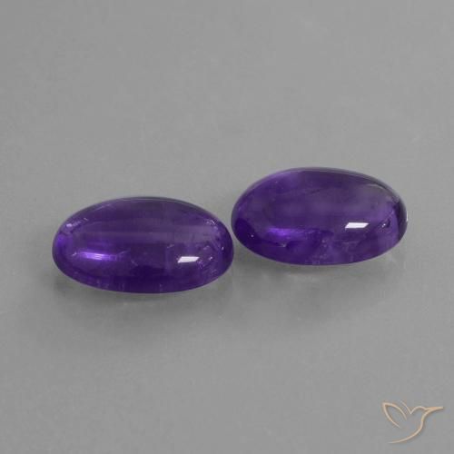 Pedras preciosas de Ametista Violeta médio natural de 10.26 ct, oval, Transparente