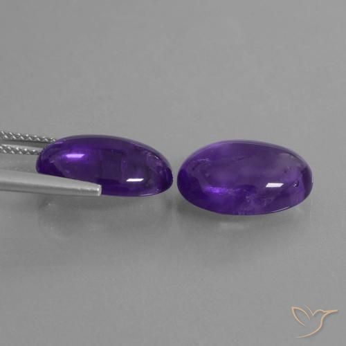 Pedras preciosas de Ametista Violeta médio natural de 10.26 ct, oval, Transparente