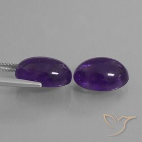Pedras preciosas de Ametista Violeta Profundo natural de 13.54 ct, oval, Transparente