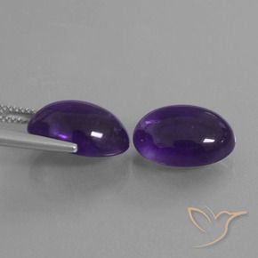 Pedras preciosas de Ametista Violeta Profundo natural de 12.53 ct, oval, Transparente