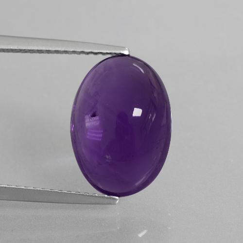 Ametista violeta escuro natural 5,40ct, corte oval, transparente