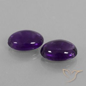 Pedras preciosas de Ametista Violeta Profundo natural de 10.34 ct, oval, Transparente