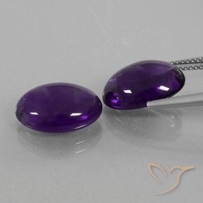Pedras preciosas de Ametista Violeta Profundo natural de 10.34 ct, oval, Transparente