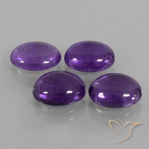 Pedras preciosas de Ametista Violeta médio natural de 8.83 ct, oval, Transparente