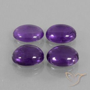 Pedras preciosas de Ametista Violeta médio natural de 8.83 ct, oval, Transparente