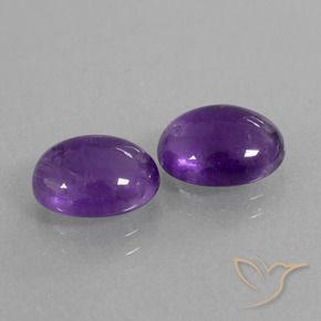 Pedras preciosas de Ametista Violeta médio natural de 4.97 ct, oval, Transparente