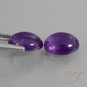 Pedras preciosas de Ametista Violeta médio natural de 4.97 ct, oval, Transparente