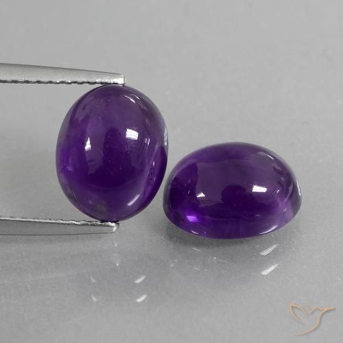 6.14ctw Natural Violeta médio Ametista, oval, Transparente